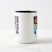 Frida Kahlo Pop Art Portret Tweekleurige Koffiemok (Center)