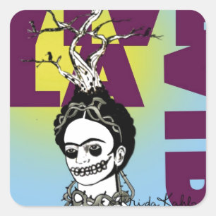 Frida Kahlo Pop Art Portret Vierkante Sticker
