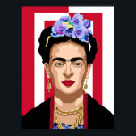 Frida Kahlo pop art Poster<br><div class="desc">Frida Kahlo pop art, vrouwendag</div>