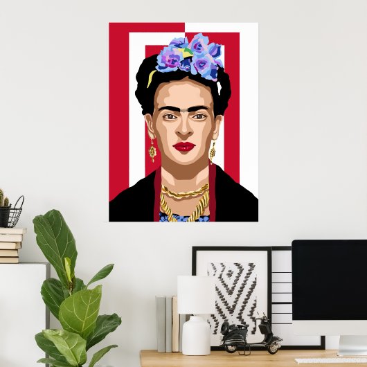 Frida Kahlo pop art Poster (Thuiskantoor)