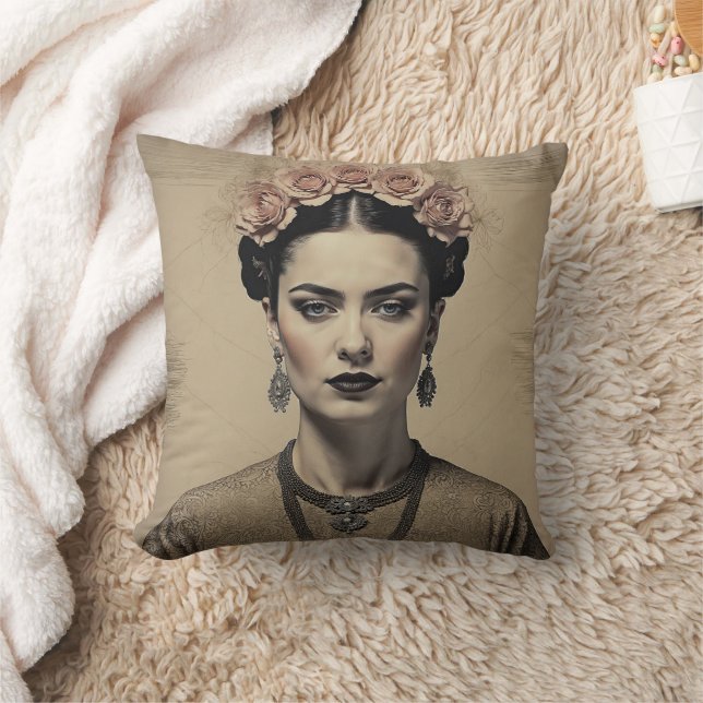  Frida Kahlo Portrait Kussen (Deken)