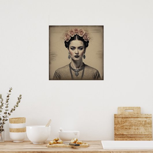  Frida Kahlo Portrait Poster (Keuken)