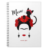 Frida Kahlo portret en schattige Mexicaanse kat Notitieboek (Voorkant)