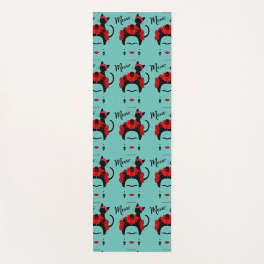 Frida Kahlo portret en schattige Mexicaanse kat Yogamat (Voorkant)