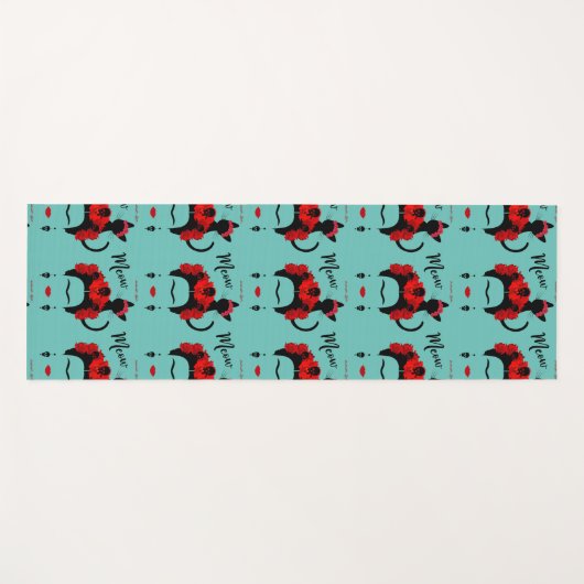 Frida Kahlo portret en schattige Mexicaanse kat Yogamat (Voorkant (horizontaal))