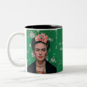  Frida Kahlo Portretten met Aangepaste Quote Tweekleurige Koffiemok (Links)
