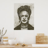 FRIDA KAHLO poster met handgetekende krabbel (Keuken)
