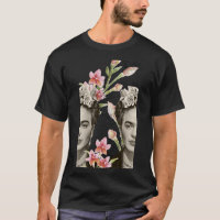 Frida Kahlo print, bloemen, kleur, zwart-wit