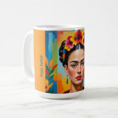 Frida Kahlo Print Koffiemok (Voorkant links)