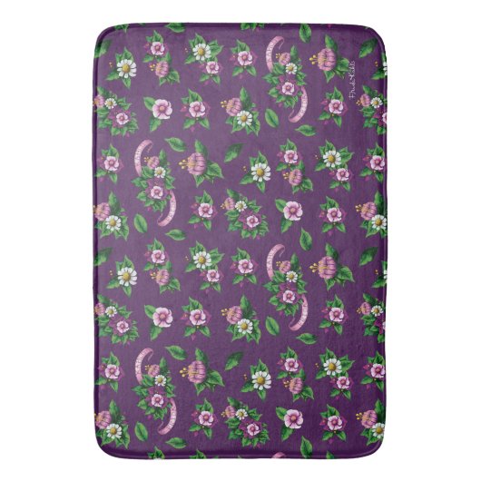 Frida Kahlo | Purlpe Floral Bouquet Pattern Badmat (Voorkant Verticaal)
