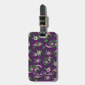 Frida Kahlo | Purlpe Floral Bouquet Pattern Bagagelabel (Voorkant verticaal)