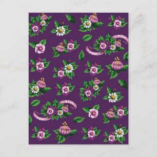 Frida Kahlo   Purlpe Floral Bouquet Pattern Briefkaart