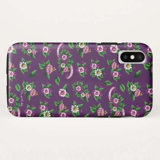 Frida Kahlo | Purlpe Floral Bouquet Pattern Case-Mate iPhone Case (Achterkant (horizontaal))