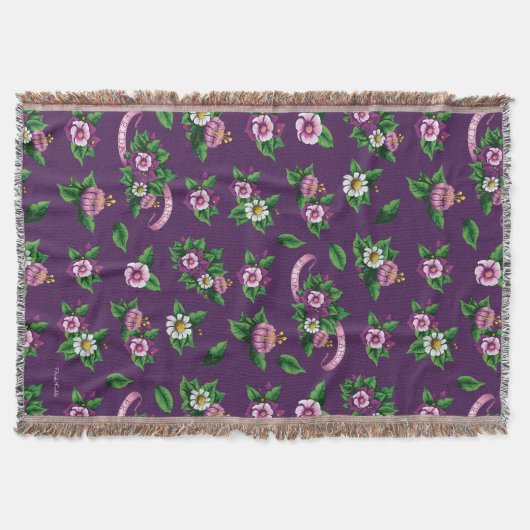 Frida Kahlo | Purlpe Floral Bouquet Pattern Deken (Voorkant)