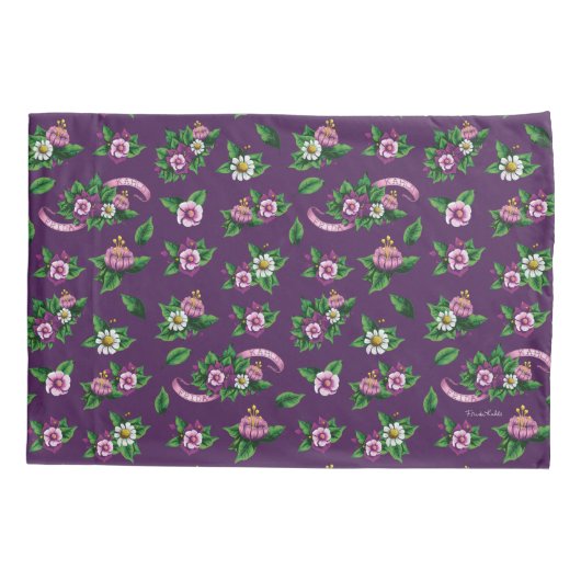 Frida Kahlo | Purlpe Floral Bouquet Pattern Kussensloop (Achterkant-Links)