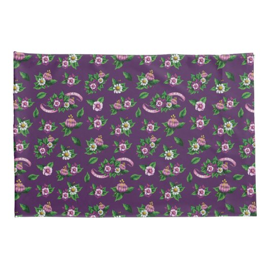 Frida Kahlo | Purlpe Floral Bouquet Pattern Kussensloop (Achterkant-Rechts)