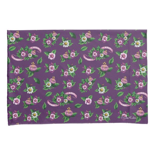 Frida Kahlo | Purlpe Floral Bouquet Pattern Kussensloop (Voorkant-Rechts)
