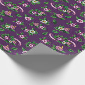 Frida Kahlo | Purple Floral Bouquet Pattern Cadeaupapier (Hoek)