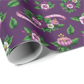Frida Kahlo | Purple Floral Bouquet Pattern Cadeaupapier (Rol Hoek)