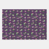 Frida Kahlo | Purple Floral Bouquet Pattern Inpakpapier Vel (Voorkant 3)