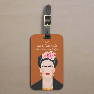 Frida Kahlo Quote Portret l Modern Inspirerend Bagagelabel