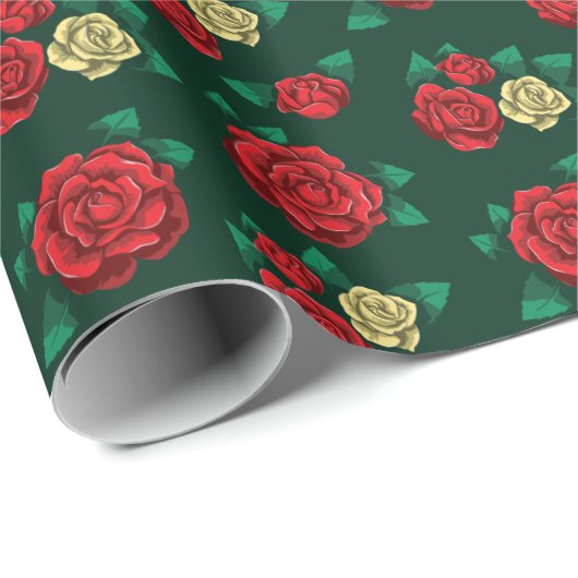 Frida Kahlo | Red and Gold Rose Pattern Cadeaupapier (Rol Hoek)