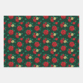 Frida Kahlo | Red and Gold Rose Pattern Inpakpapier Vel (Voorkant 3)