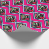 Frida Kahlo Retro Denim Diamond Cadeaupapier (Hoek)