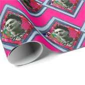 Frida Kahlo Retro Denim Diamond Cadeaupapier (Rol Hoek)