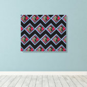 Frida Kahlo Retro Denim Diamond Canvas Afdruk (Insitu (Houten vloer))