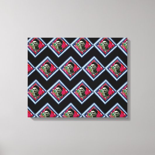 Frida Kahlo Retro Denim Diamond Canvas Afdruk (Voorkant)