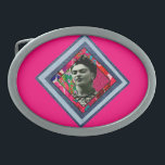 Frida Kahlo Retro Denim Diamond Gesp<br><div class="desc">Retro Gemengde media collage met Frida Kahlo,  bloemdruk en blauwe denim. Cute retro gift voor retroart liefhebbers,  hippies en bloem kinderen. Schattig geschenk voor Frida Kahlo fans,  kunstliefhebbers,  volgers van haar werk.</div>