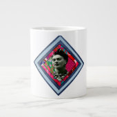 Frida Kahlo Retro Denim Diamond Grote Koffiekop (Voorkant)