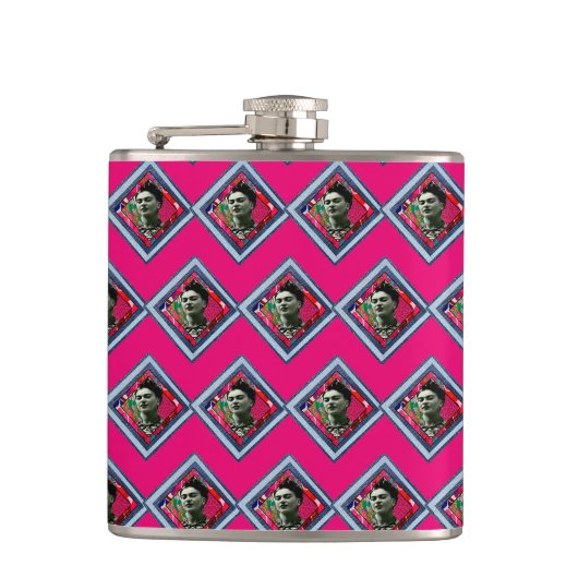 Frida Kahlo Retro Denim Diamond Heupfles (Voorkant)