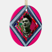 Frida Kahlo Retro Denim Diamond Keramisch Ornament (Rechts)