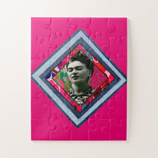 Frida Kahlo Retro Denim Diamond Legpuzzel (Verticaal)