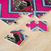Frida Kahlo Retro Denim Diamond Legpuzzel (Zijkant)