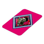 Frida Kahlo Retro Denim Diamond Magneet (Linkerzijde)