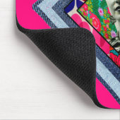 Frida Kahlo Retro Denim Diamond Muismat (Hoek)