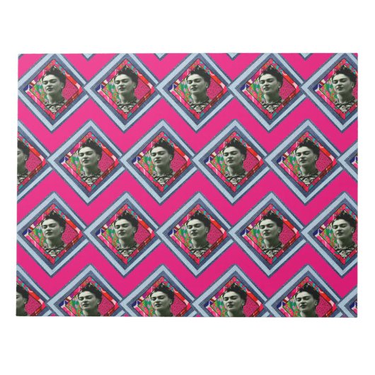 Frida Kahlo Retro Denim Diamond Notitieblok (Voorkant)