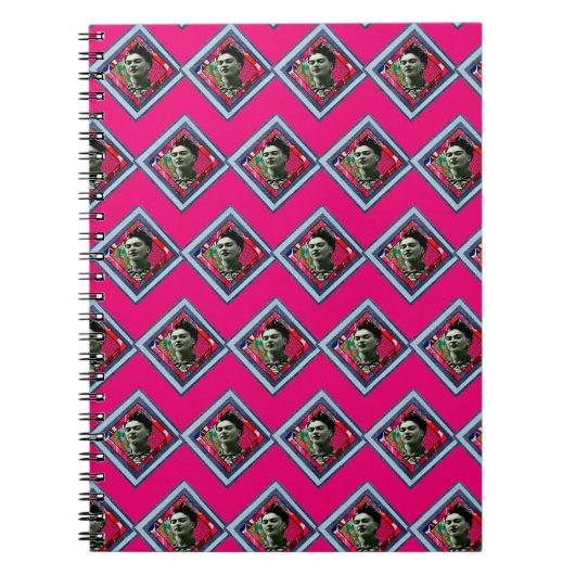 Frida Kahlo Retro Denim Diamond Notitieboek (Voorkant)