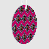 Frida Kahlo Retro Denim Diamond Ornament (voorkant)