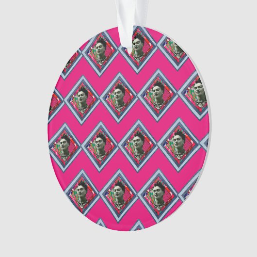 Frida Kahlo Retro Denim Diamond Ornament (voorkant)