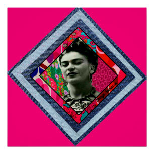 Frida Kahlo Retro Denim Diamond Perfect Poster