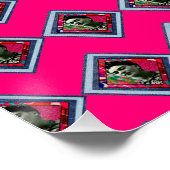 Frida Kahlo Retro Denim Diamond Perfect Poster (Hoek)