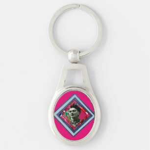 Frida Kahlo Retro Denim Diamond Sleutelhanger