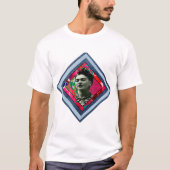 Frida Kahlo Retro Denim Diamond T-shirt (Voorkant)