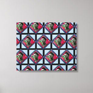 Frida Kahlo Retro Pink Denim Canvas Afdruk
