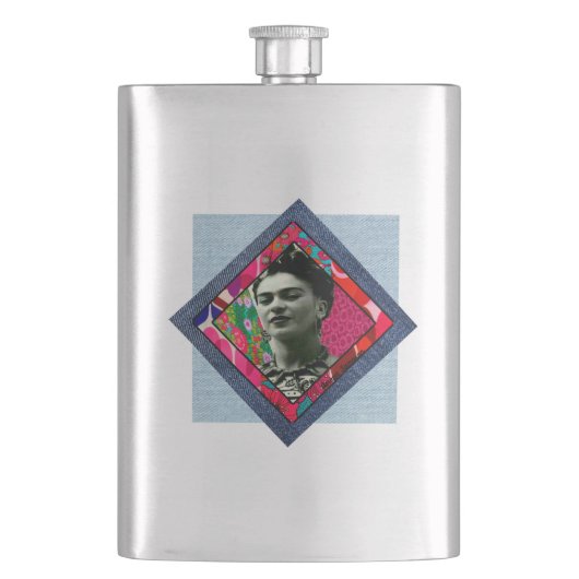 Frida Kahlo Retro Pink Denim Flacon (Voorkant)