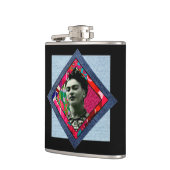 Frida Kahlo Retro Pink Denim Heupfles (Links)